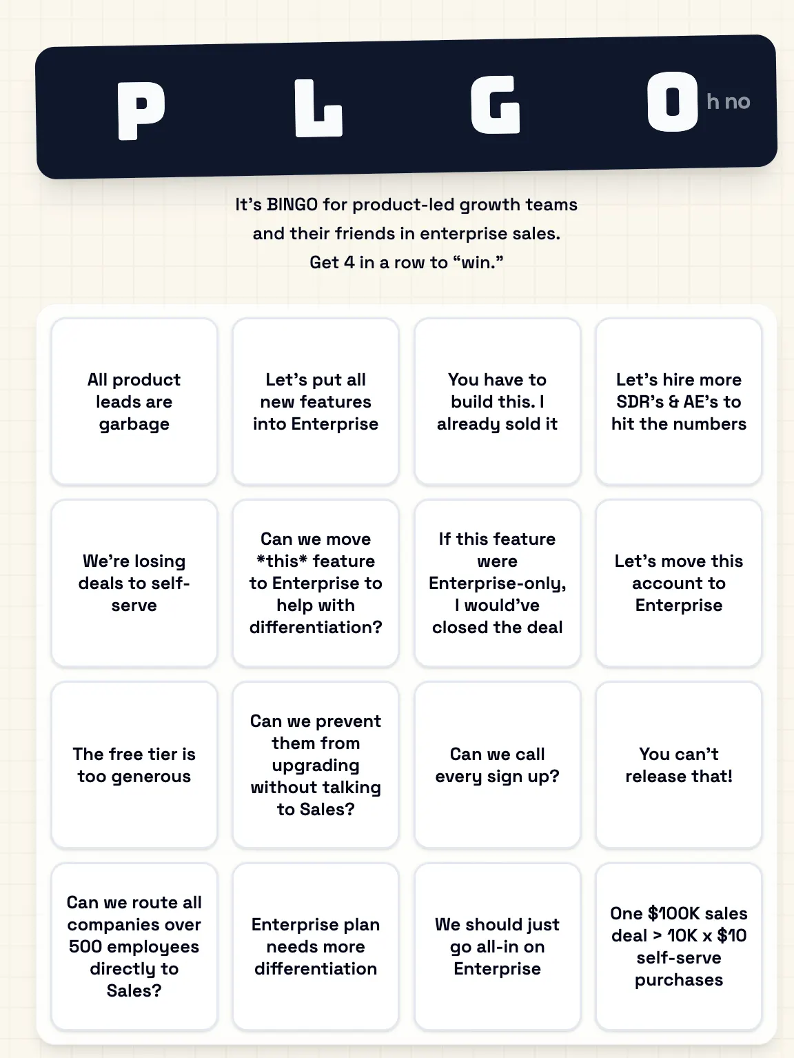 Image for “Congrats, your sales problems in PLG are completely unoriginal”